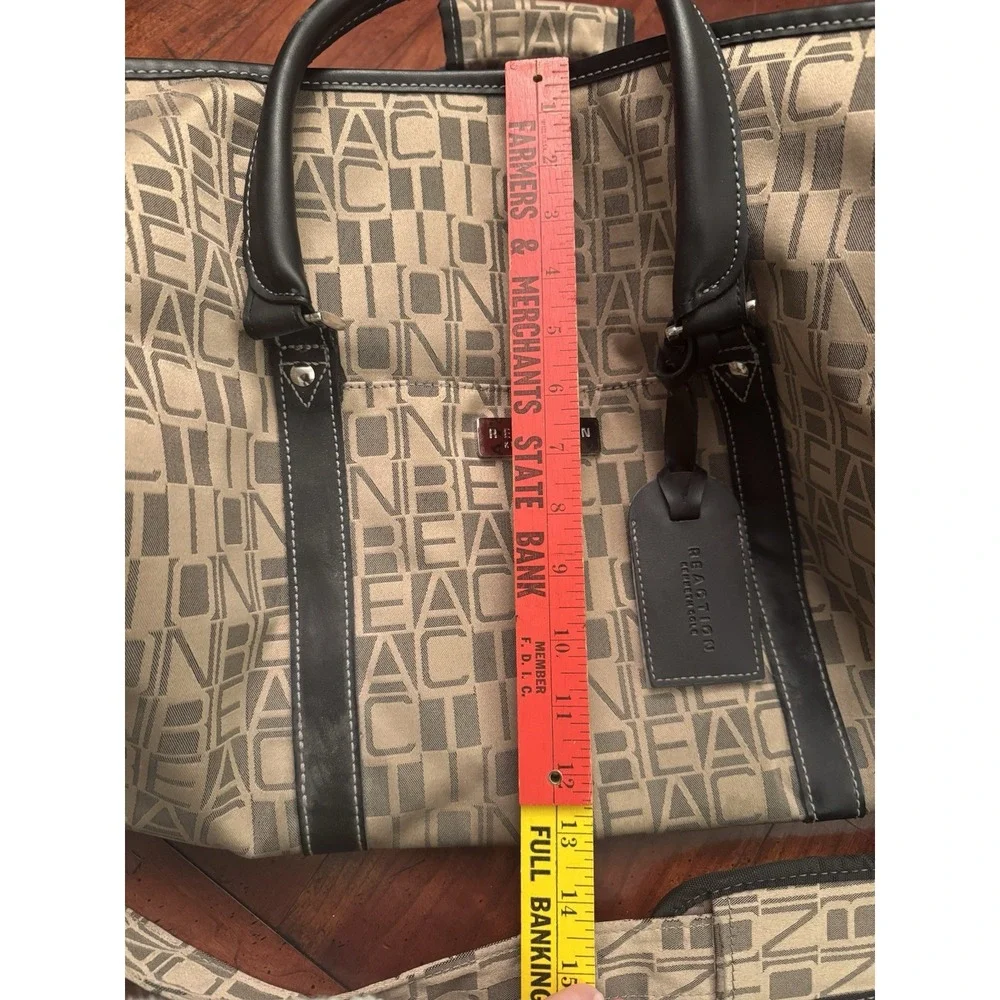 Kenneth‎ Cole Reaction Brown/Gold Monogram Weekend Duffle